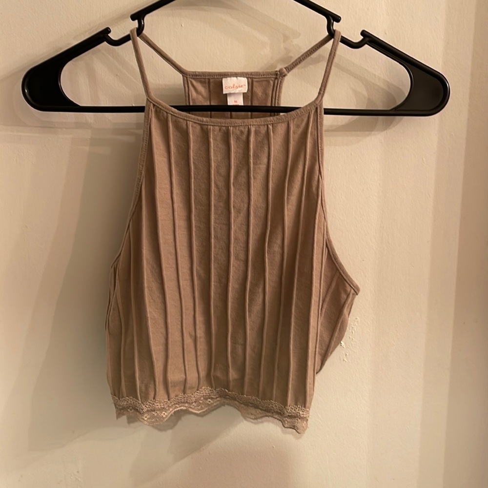 ❗️SOLD❗️Colsie High Neck Bralette w/ Lace Trim - worn once, like new!